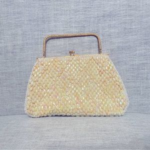 *Rare* La Regale Vintage Hand-beaded Purse Handbag with Gold Accents